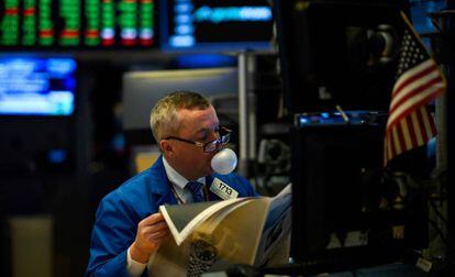 Un agente de la Bolsa de Nueva York.