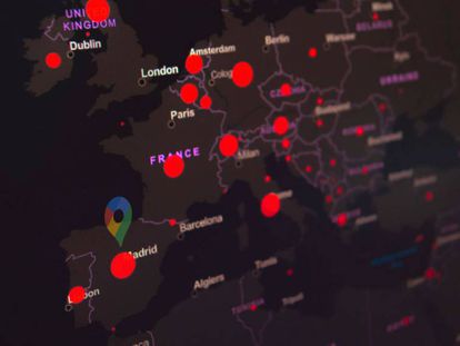 Mapa de contagios de la Covid-19.