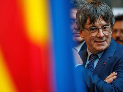 El expresidente Carles Puigdemont, el pasado martes, en el Parlamento Europeo en Bruselas.