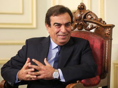 El ministro de Información libanés, George Kordahi, este sábado en Bkerke, en Líbano.