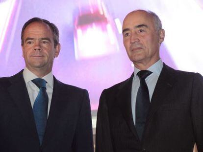 El consejero delegado de Ferrovial, Íñigo Meirás, junto al presidente del grupo, Rafael del Pino.