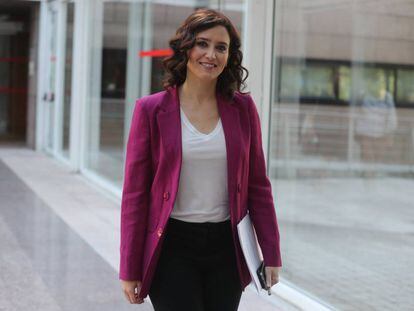  Pleno de la Asamblea de Madrid. En la imagen, la candidata popular Isabel Díaz Ayuso. 