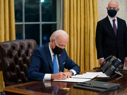 El presidente de EE UU, Joe Biden, en la Casa Blanca.