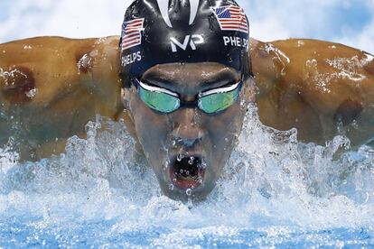 Phelps, durante la final de los 200m mariposa.