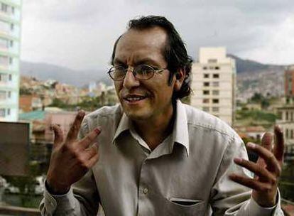 Wálter Chávez, ayer ante los periodistas en La Paz