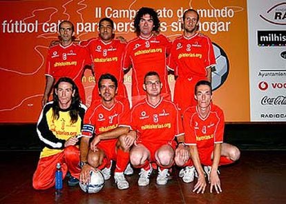 El equipo español que participa en el Mundial de fútbol calle de Suecia.