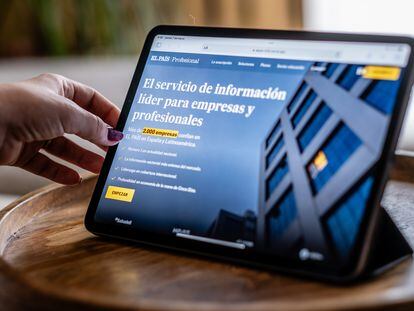 Un lector consulta la web de EL PAÍS Profesional, nueva plataforma de suscripciones de EL PAÍS para empresas y organizaciones.