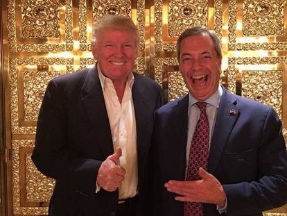 Donald Trump y Nigel Farage, promotor del &#039;Brexit&#039;, el pasado noviembre. 