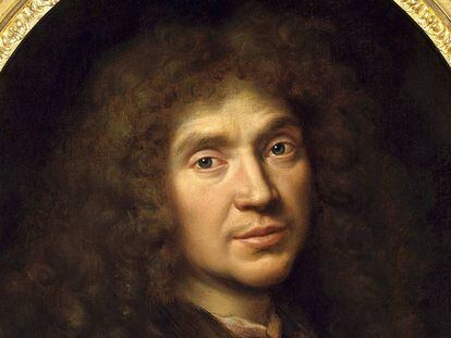 Retrato de Molière Jean-Baptiste Poquelin por Pierre Mignard en 1658. 