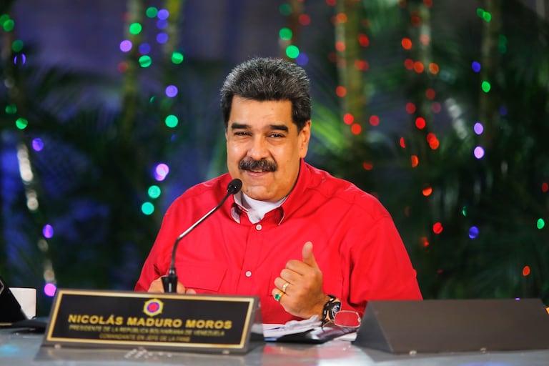 El presidente de Venezuela, Nicolás Maduro, durante una conferencia en Caracas.