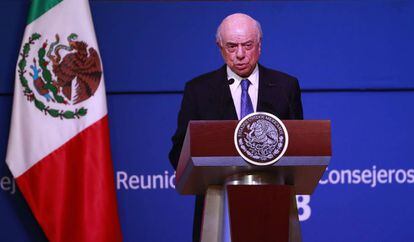 El presidente del BBVA, Francisco González, este martes en la Ciudad de México.