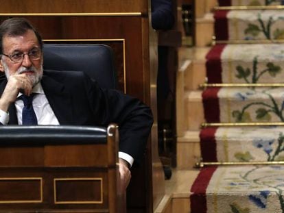 Mariano Rajoy, durante un pleno del Congreso. 