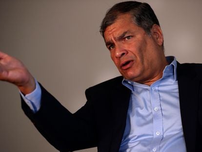 El expresidente de Ecuador, Rafael Correa, durante una entrevista en 2020.