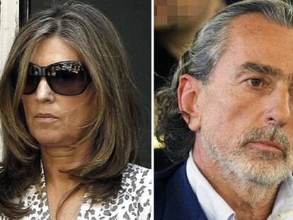 - Combo de fotograf&iacute;as de archivo del empresario Francisco Correa (i), el extesorero del PP Luis B&aacute;rcenas (d), y la mujer de B&aacute;rcenas Rosal&iacute;a Iglesias, quienes hoy han sido condenados en la Audiencia Nacional por la macrocausa por la primera &eacute;poca de G&uuml;rtel (1999-2005). B&aacute;rcenas ha sido condenado a 33 a&ntilde;os y cuatro meses de c&aacute;rcel por las mordidas que obtuvo a trav&eacute;s de la trama, cantidades que, junto al dinero que se cree que sustrajo de la caja B del partido, le llevaron a atesorar 48,2 millones de euros en cuentas en Suiza. Iglesias ha sido condenada a 15 a&ntilde;os y un mes por utilizar, en connivencia con su c&oacute;nyuge, procedimientos para ocultar sus propias rentas y las de su esposo, y a Francisco Correa, cabecilla de la trama, le han impuesto 51 a&ntilde;os y 11 meses de prisi&oacute;n. 