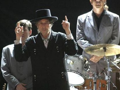 Bob Dylan, durante el concierto por la paz en San Sebastián en julio de 2006