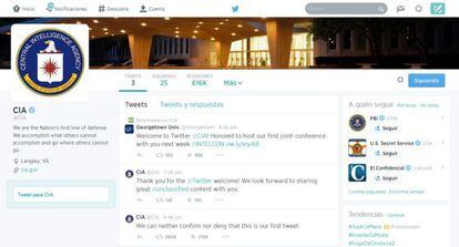 La cuenta de la CIA en Twitter el 10 de junio de 2014.