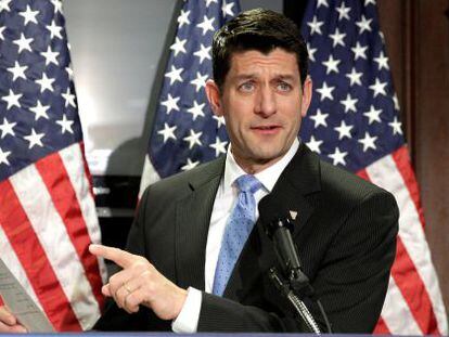 El republicano Paul Ryan, en una de las presentaciones del nuevo plan sanitario, el miércoles.