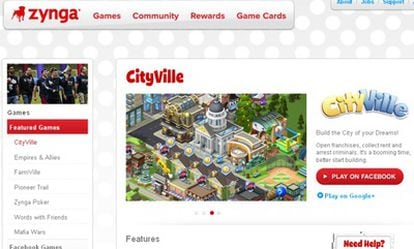 Cityville, un juego de Zynga.