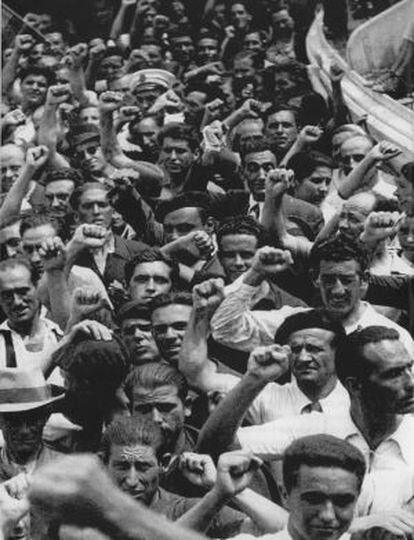 Llegada a Veracruz (México) de un grupo de pasajeros del Sinaia, tras el fin de la Guerra Civil española.