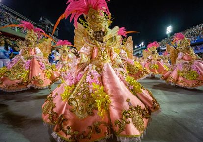 2020 Rio Carnival parades at the Sapucai Sambadrome on February 24, 2020.