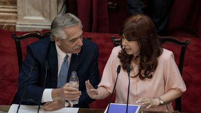 El presidente de Argentina, Alberto Fernandez, y Cristina Fernández de Kirchner.