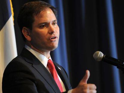 El Senador republicano Marco Rubio en un acto p&uacute;blico esta semana. 