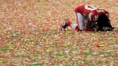 El jugador de los Chiefs, Alex Brown, tras el partido.