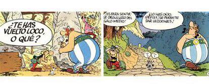 Dos viñetas de Astérix y Obélix que se publicaron en el primer número de la revista <i>Pilote</i>, editada por Dargaud.