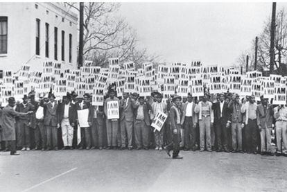Marcha en Memphis, Tennessee, el 28 de marzo de 1968, imagen de la exposición del Centro Internacional de Fotografía de Nueva York.