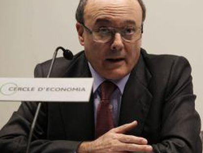El gobernador del Banco de Espa&ntilde;a, Luis Mar&iacute;a Linde, en el C&iacute;rculo de Econom&iacute;a de Barcelona.