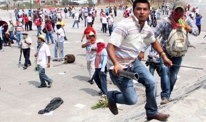 Protestas este miércoles en Chilpancingo.