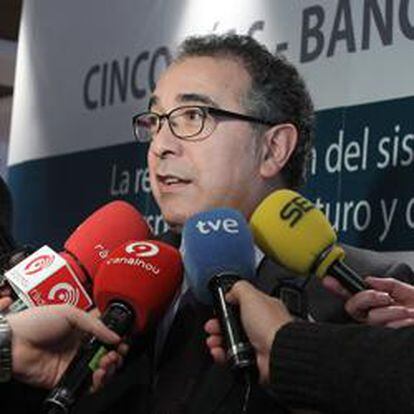 Miguel Montes, director general de Banco Sabadell, durante las jornadas sobre la reestructuración del sistema financiero organizadaspor el Banco Sabadell y el diario Cinco Días