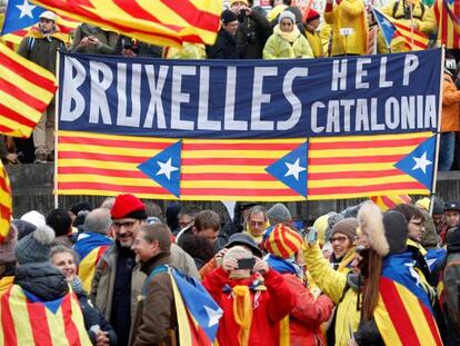 La manifestación a favor de la independencia celebrada en Bruselas el pasado diciembre.