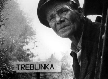 Fotograma del filme <i>Shoah </i><b>de Claude Lanzmann en el que se ve a uno de los supervivientes del campo de Treblinka.</b>