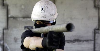 Kafixiu, uno de los líderes de la revuelta minera que actúan en la zona central de Asturias.
