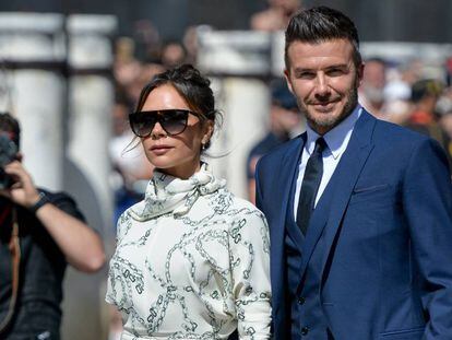 David y Victoria Beckham en la boda de Sergio Ramos y Pilar Rubio, el 15 de junio de 2019 en Sevilla.