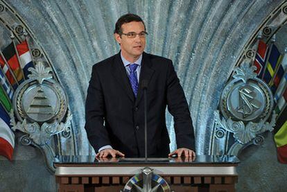 Juan Ferreiro, el subdirector general destituido, en su visita a un templo de la cienciología en Bruselas.
