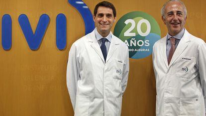 Los fundadores del IVI, José Remohí (izquierda) y Antonio Pellicer, en la celebración de los 20 años del IVI, en 2019.