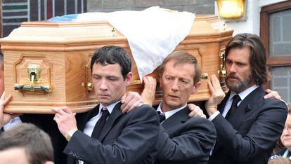Jim Carrey en el funeral de su exnovia Cathriona White en octubre de 2015 en Irlanda.