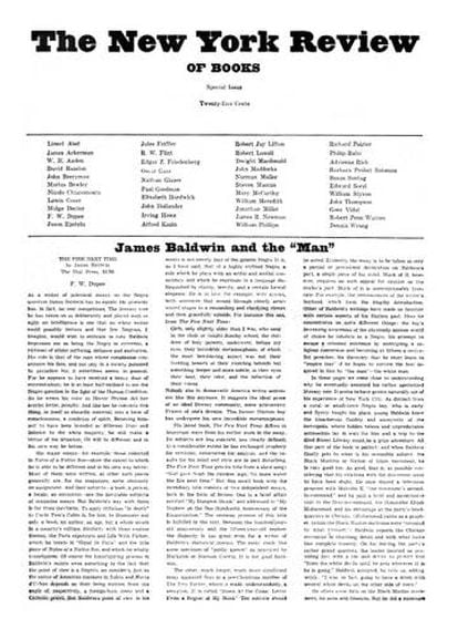 Primera portada de 'The New York Review of Books', en febrero de 1963.