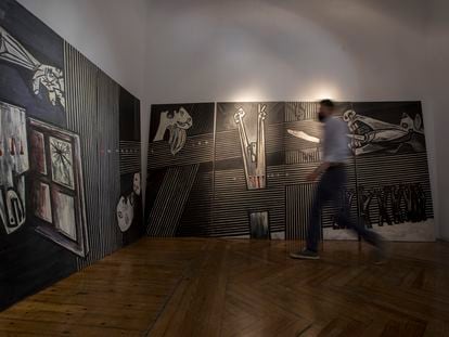 'Guernica' (1977), de Agustín Ibarrola , en la Galería José de la Mano de Madrid.