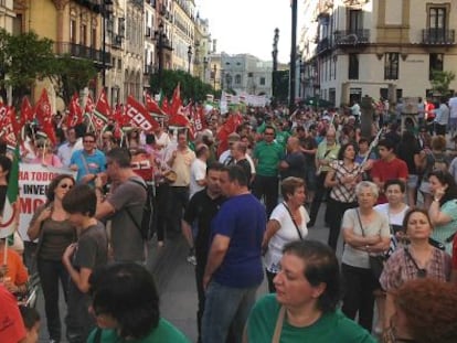 Manifestación en Sevilla contra los recortes en educación.