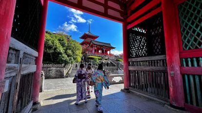 El templo de Kiyomizu-dera, en la ciudad japonesa de Kioto.