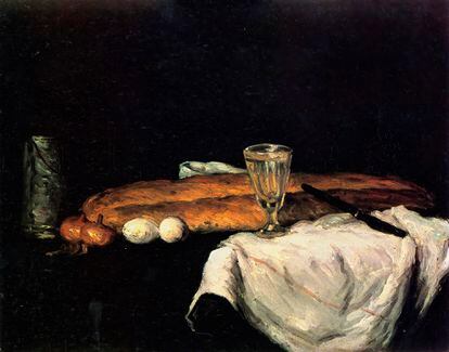 Naturaleza muerta de Paul Cezanne, 'Pan y huevos' (1865).