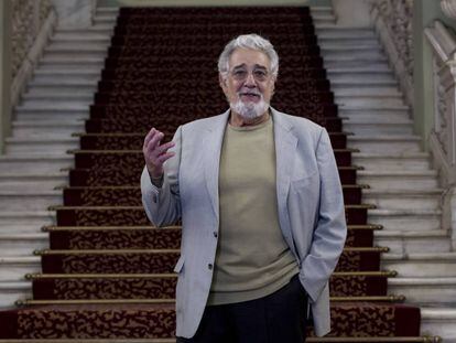 El tenor Plácido Domingo, durante la presentación del 50 aniversario de su debut en Liceo.