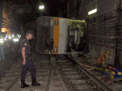 Imagen del accidente en el Metro de Valencia, en 2006.