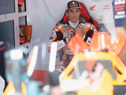 Marc Márquez durante los entrenamientos libres del Gran Premio de Japón.