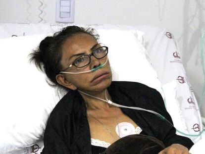 Enilce López en su cama de hospital, en Barranquilla (Colombia), en una imagen de archivo difundida en redes sociales.