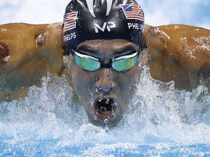 Phelps, durante la final de los 200m mariposa.