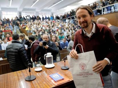 Pablo Iglesias, en la Complutense la semana pasada.